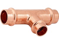 Lisovací T-diel s redukciou meď, pr. 18 mm x 15 mm x 18 mm, 1 ks
