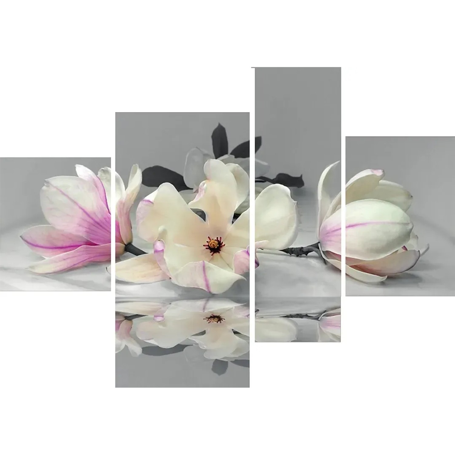 E-shop Bondecor 4dielna súprava obrazov Flora 70 x 100 cm