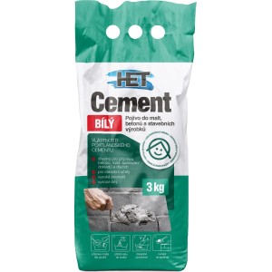 Vrecko bieleho cementu pre maltu, betón a stavebné výrobky, 3 kg.