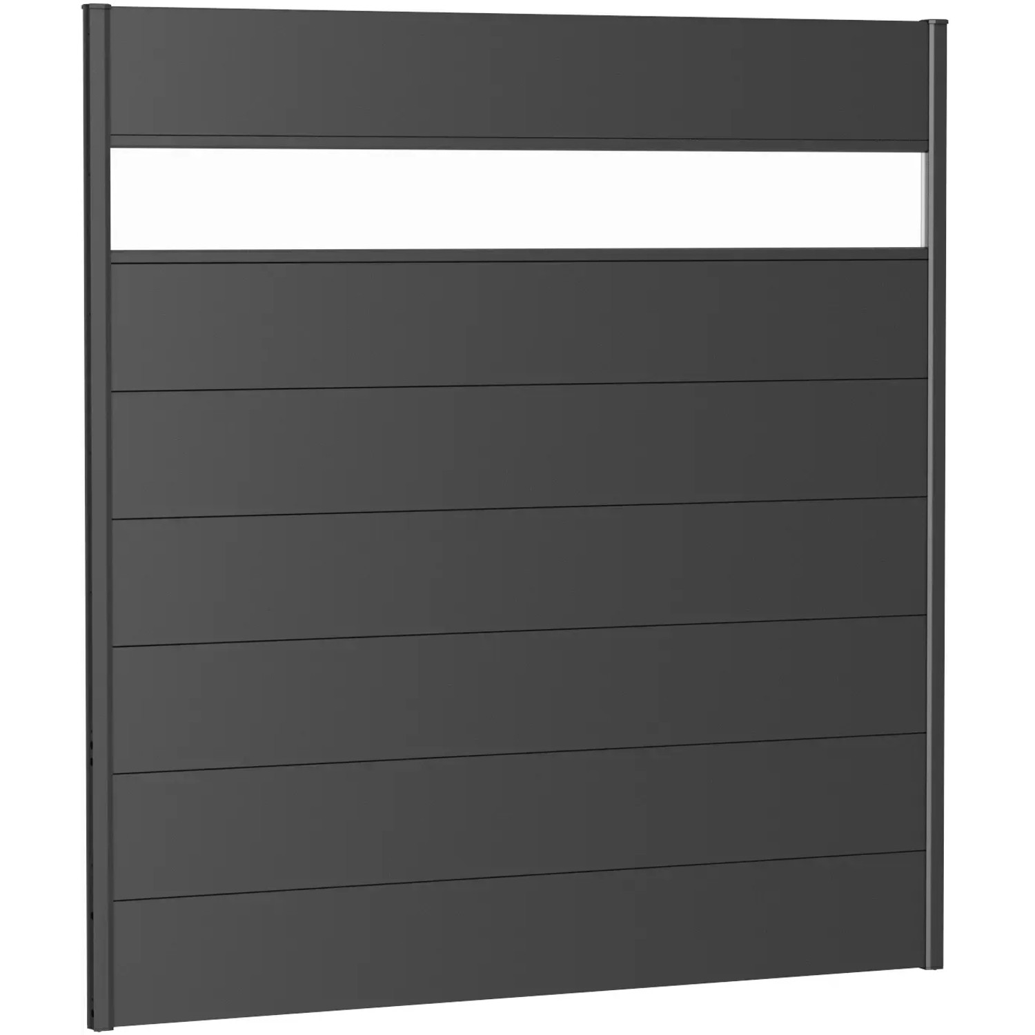 E-shop Biohort Plný plot s čiastočným presklením tmavo sivý, 180 x 180 cm