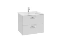 Deftrans Kúpeľňová skrinka FOCUS D50 s umývadlom, lesklá biela, 51 x 52 x 40 cm