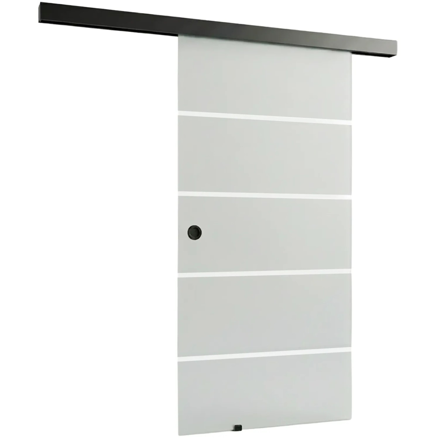 E-shop Doorlegro Posuvné dvere EasySlide 65 - set, satin 4 pruhy/čierna, 205 x 90 cm