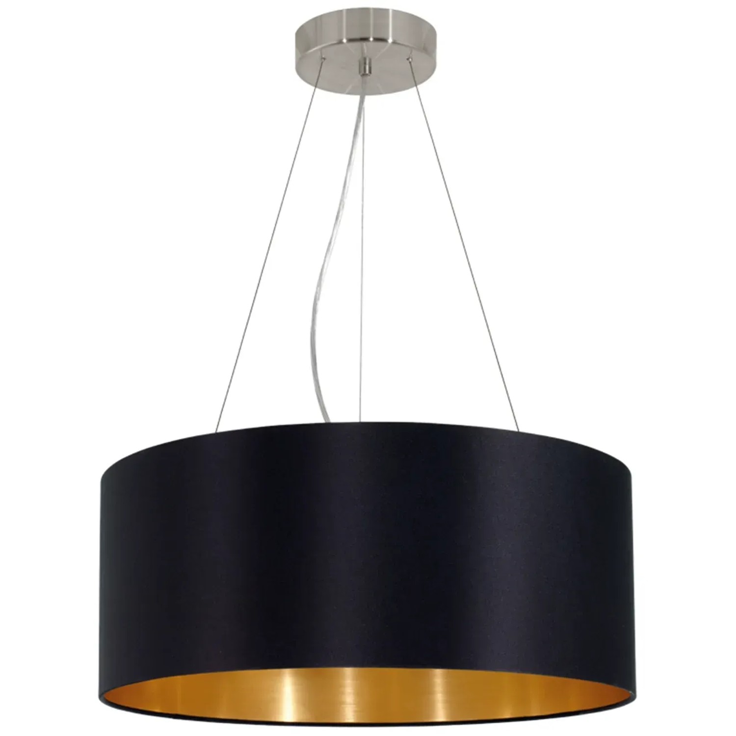 E-shop EGLO Závesná lampa Maserlo 3-ramenná čierna