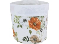 A.H.G Kvetináč Flora s PE vložkou so vzorom kvetín biely pr. 13 x 13 cm