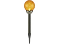 Solárne LED svietidlo so zápichom gule, oranžová/teplá biela, pr. 10 x 44 cm