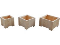 Gaspo Súprava drevených kvetináčov Wels, prírodná, 3dielna