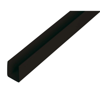 GAH Alberts U-profil, plast, čierna, 10 x 21 x 2600 mm, hr. 1 mm