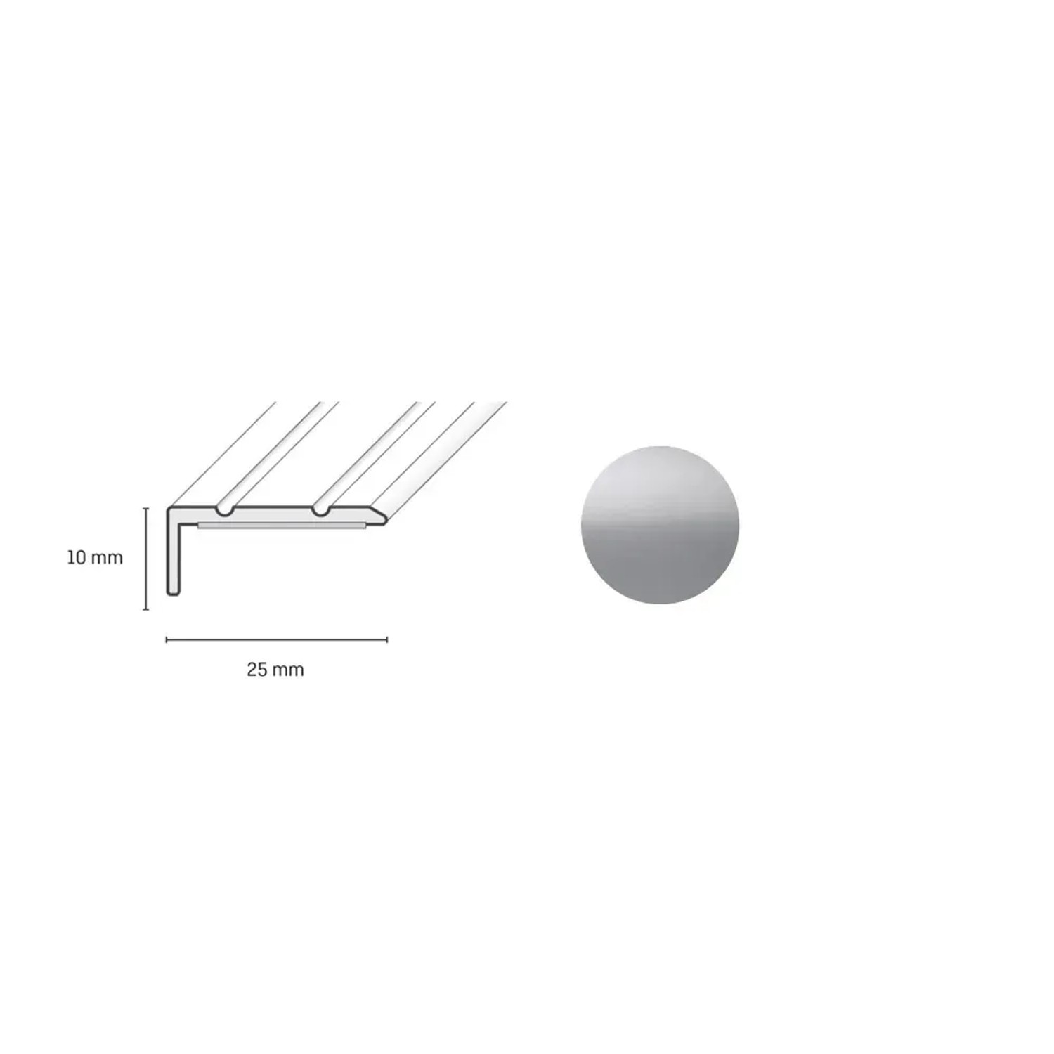 E-shop Döllken Profiles Schodová hrana DP 31 S samolepiaca 25 x 10 x 1800 mm, strieborn