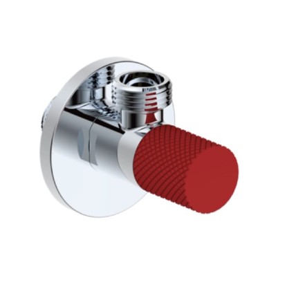 Rohový keramický ventil chróm M1/2" x M 3/8", červená