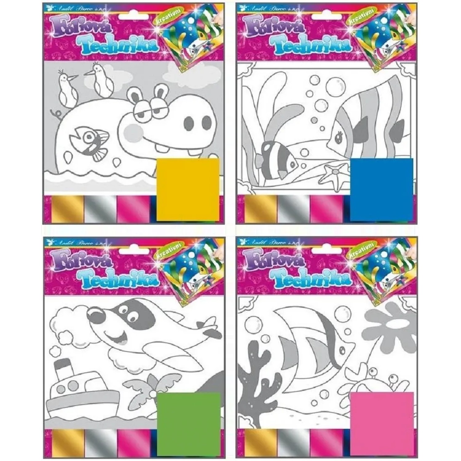 E-shop Anděl Přerov Fóliová technika Ryby, hroch, parník 25 x 20 cm