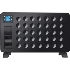 Čierny stojaci konvektor Tidaholm Hot Air s LED displejom, 2300 W.