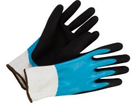 Záhradné rukavice Comfort s nitrilovou vrstvou, modrá-čierna, veľ. 9
