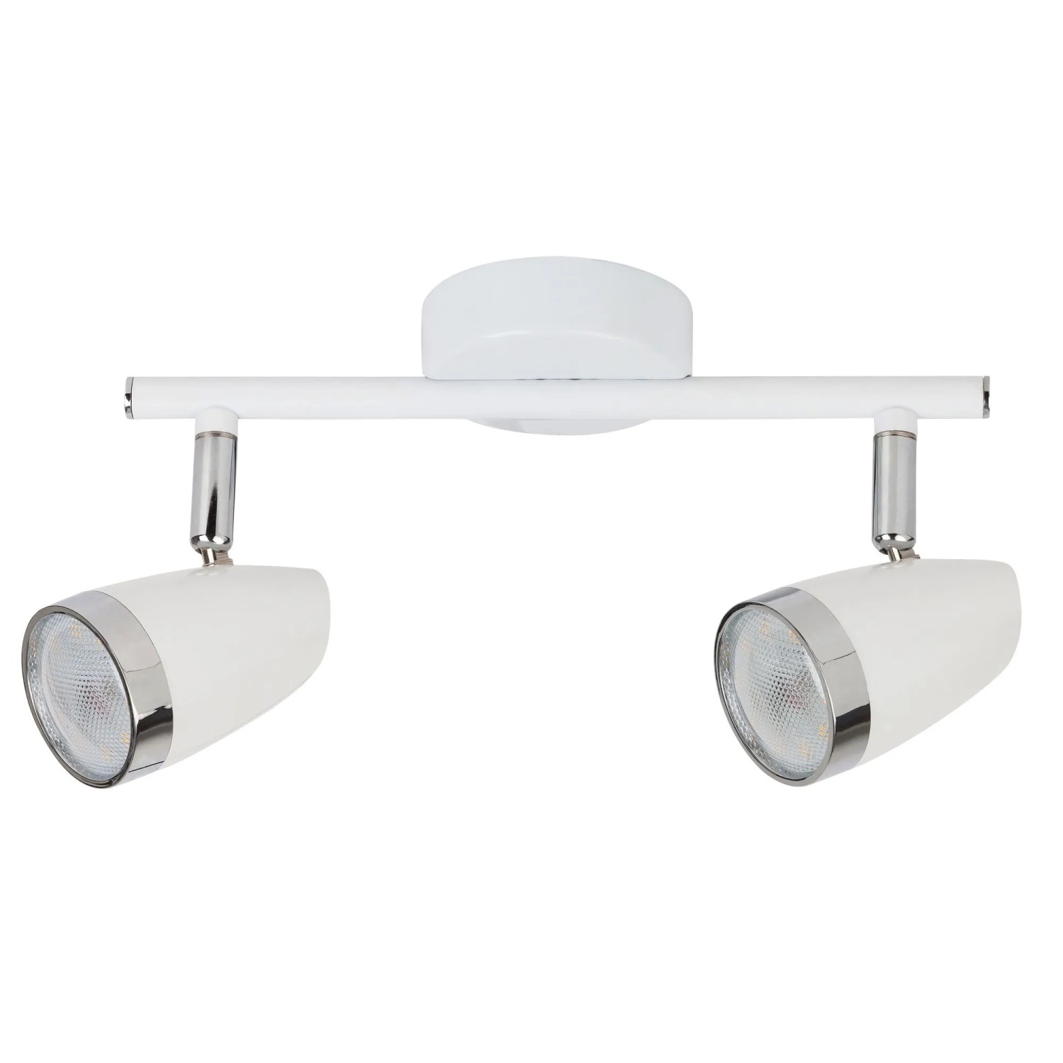 E-shop Rabalux Stropné 2bodové svietidlo Karen, 2x4 W, 2x280 lm, 3000 K, biela/chróm