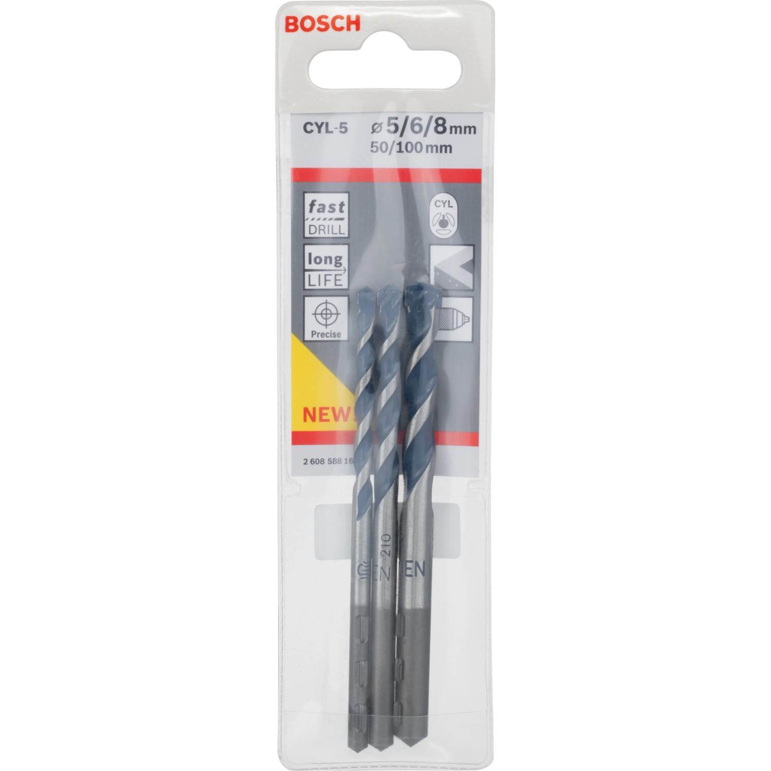 E-shop Bosch Sada vrtákov do betónu CYL-5, pr. 5/6/8 mm, 3-dielna