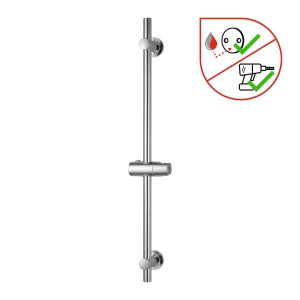 Chrómovaná sprchová tyč baliv DST-70.20, 70,5 cm s držiakom sprchy na montáž na stenu.