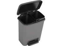 Kis Nášľapný odpadkový kôš Compatta Recycling, sivá, 2 x 11 l
