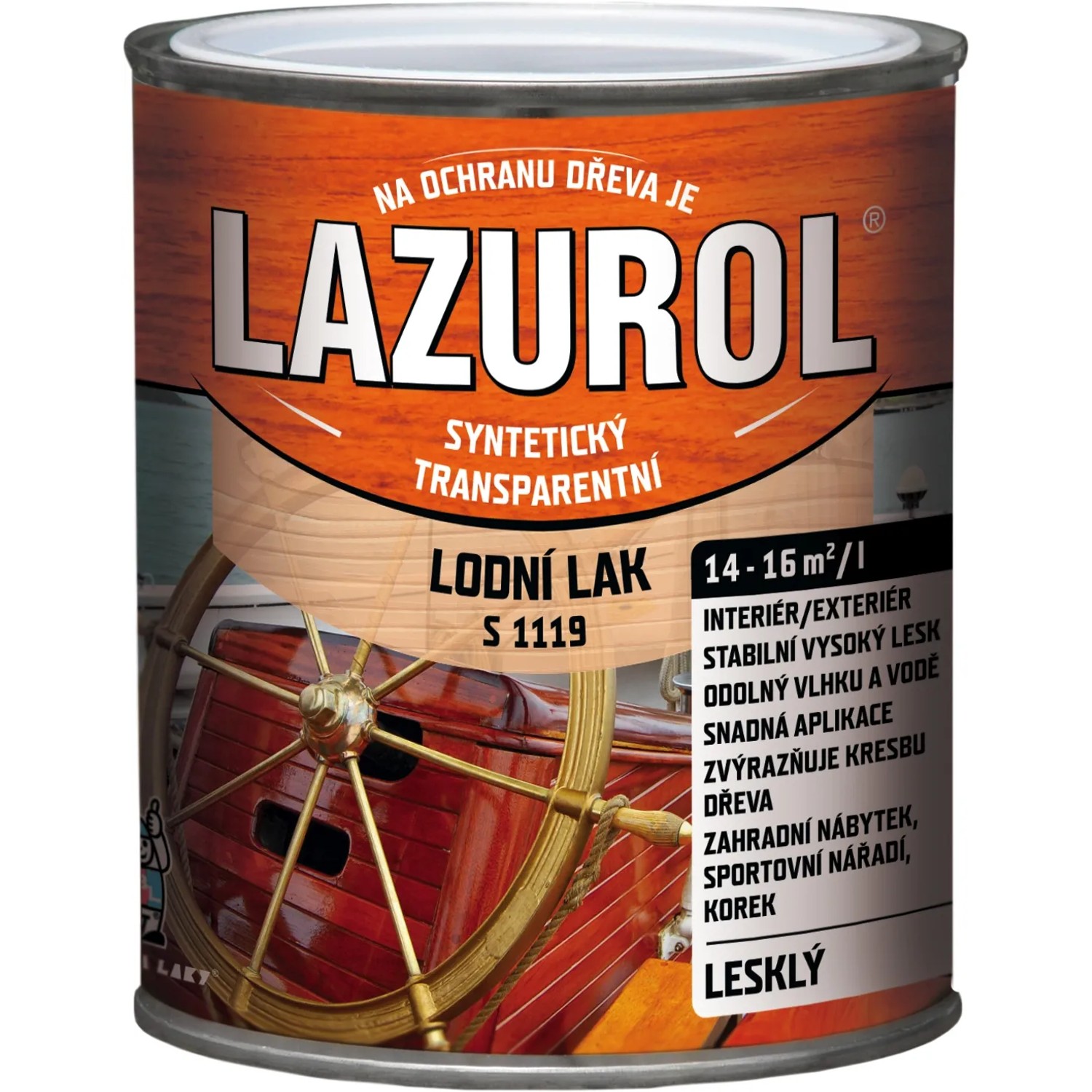 E-shop Lazurol Lodný lak S1119, 750 ml bezfarebný lesklý