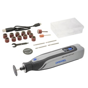 Akumulátorové multifunkčné náradie Dremel 8150-20 s príslušenstvom, USB-C káblom a kufríkom.