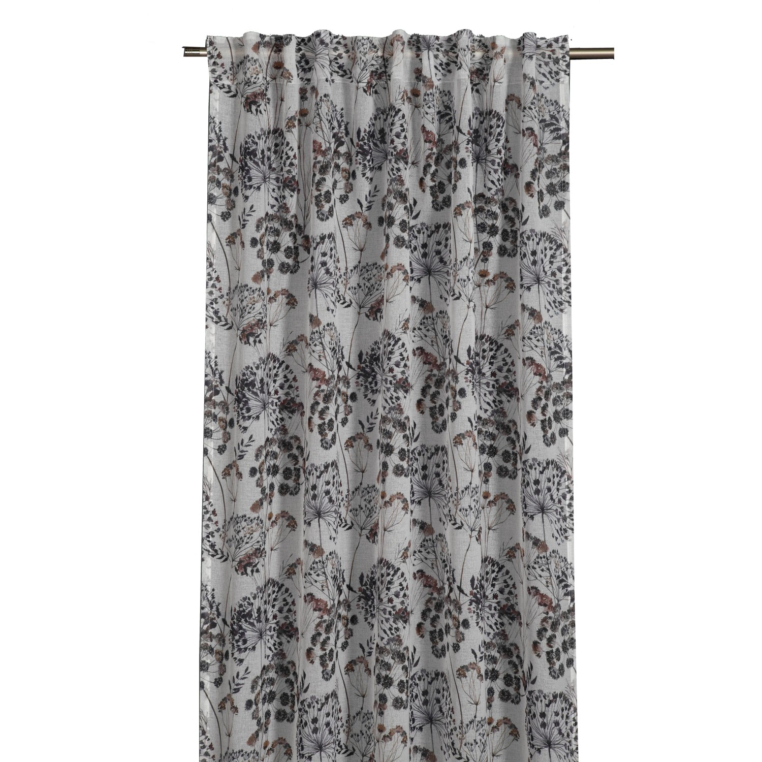 E-shop Sehlbach Záves so skrytými pútkami, botanická potlač, 245 x 135 cm