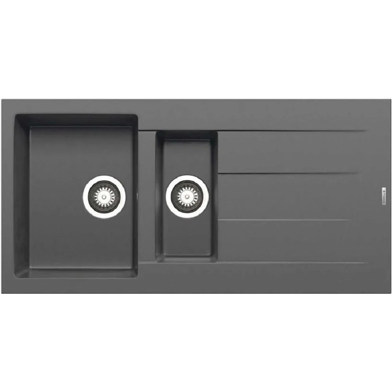 E-shop Pyramis Granitový drez s odkvapkávačom Athlos 1 1/2B 1D, iron grey, 100 x 50 cm