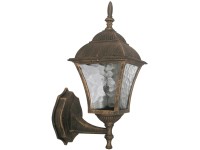 Rabalux Vonkajšia nástenná lampa Toscana, IP43, antická zlatá, spodný úchyt