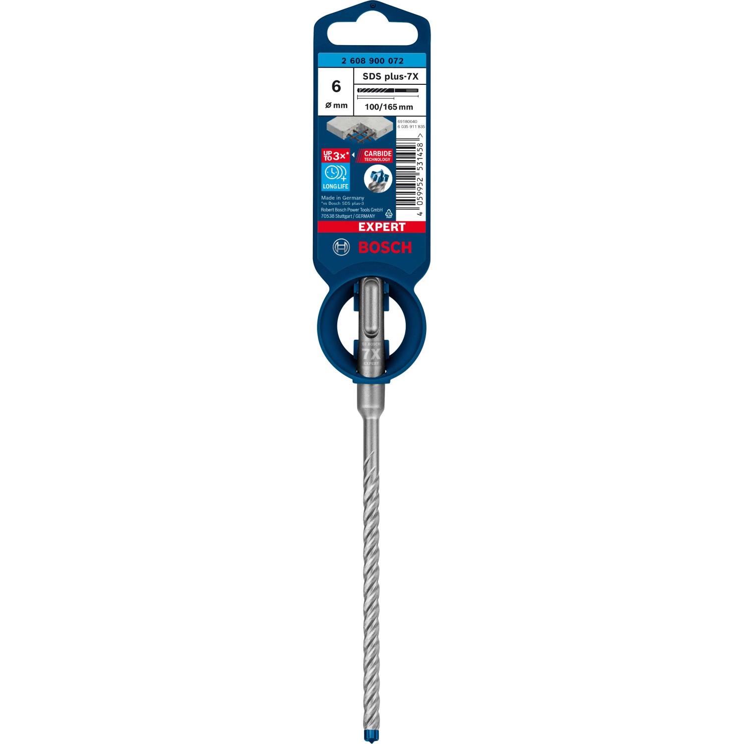 E-shop Bosch Vrták do betónu Expert SDS Plus-7X, pr. 6 x 100/165 mm