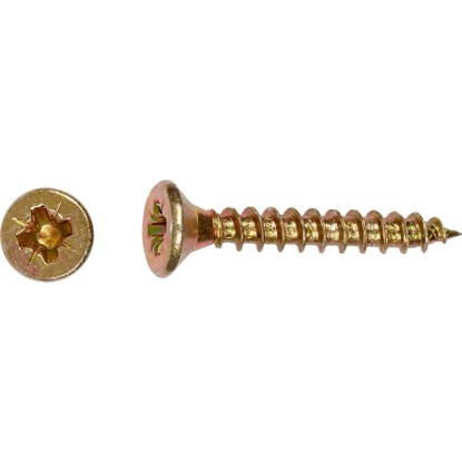 Uni skrutky so zápustnou hlavou PZ1 plný závit žlto pozink. 3x12 mm-na váhu