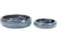 Pítko pre vtáky keramické modré glazované, 24 x 5,5 cm