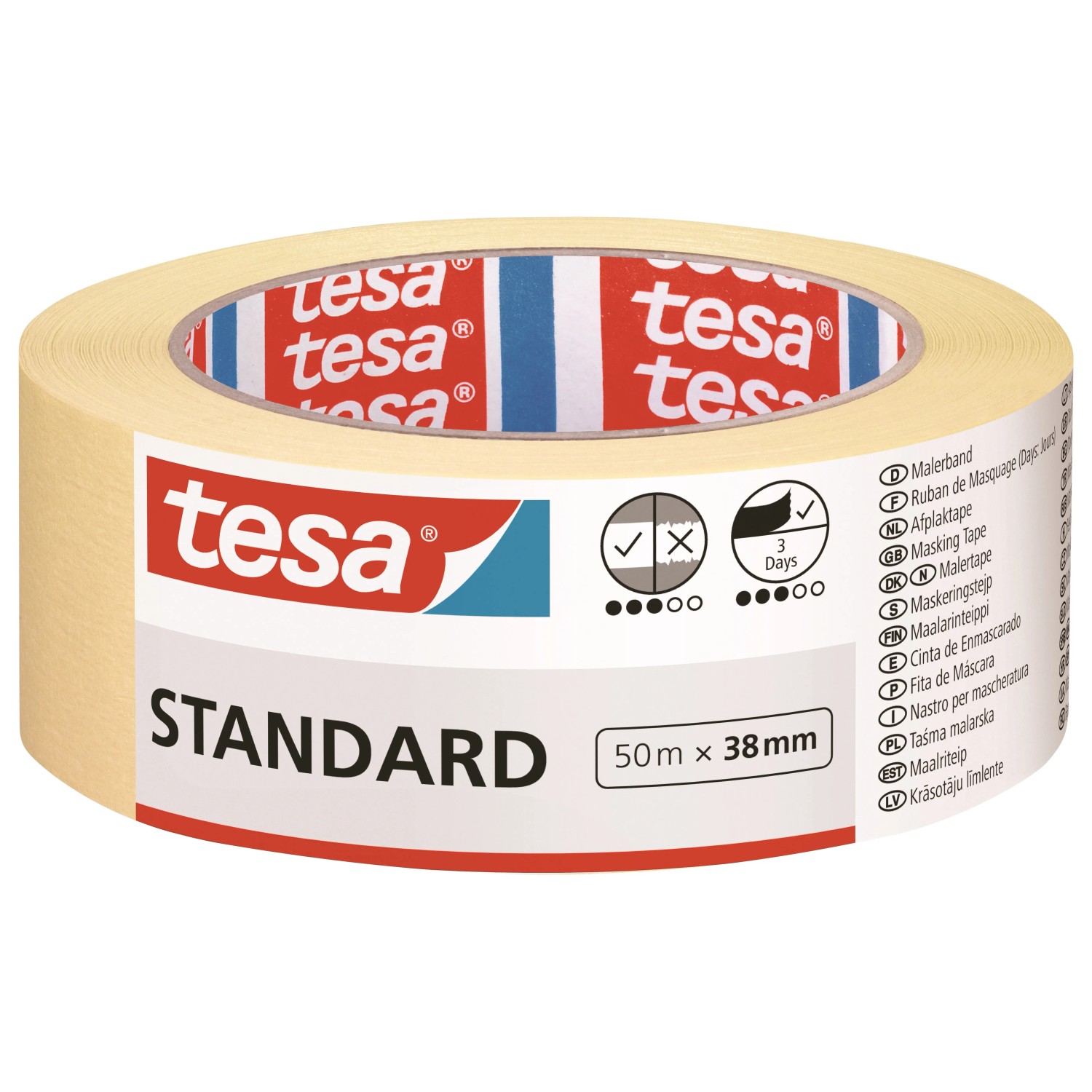 E-shop tesa Maskovacia páska Standard, žltá, 50 m x 38 mm
