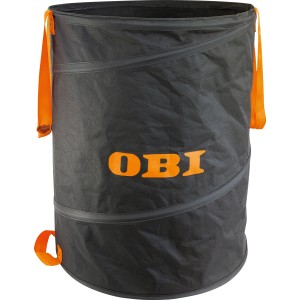 OBI Záhradný vak Pop-Up, 170 l, sivý s oranžovými držadlami.