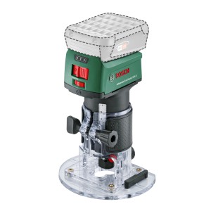 Akumulátorová horná fréza Bosch Advanced TrimRouter 18 V Solo na presné opracovanie dreva.