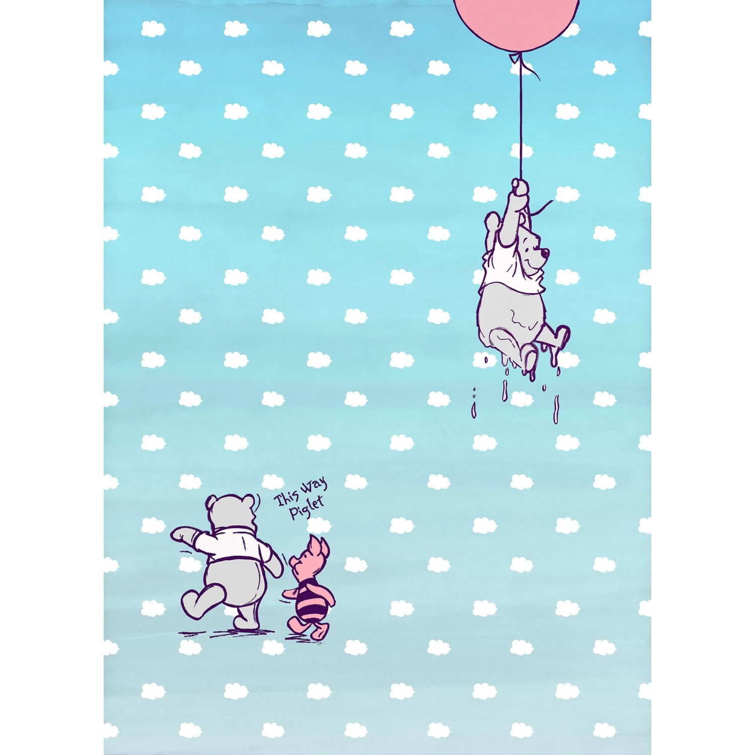 E-shop Komar Papierová fototapeta Winnie Pooh Piglet, 184 x 254 cm