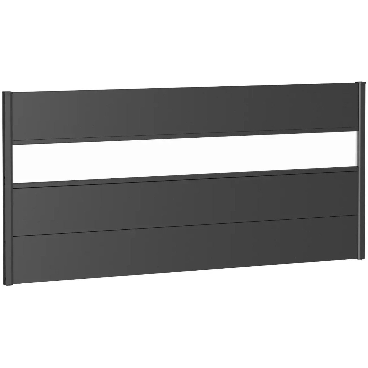 E-shop Biohort Plný plot s čiastočným presklením tmavo sivý, 200 x 90 cm