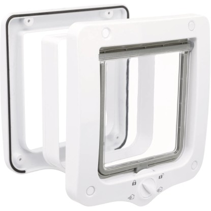 Trixie Priechodné dvierka s tunelom so 4 funkciami 20 cm x 22 cm biele