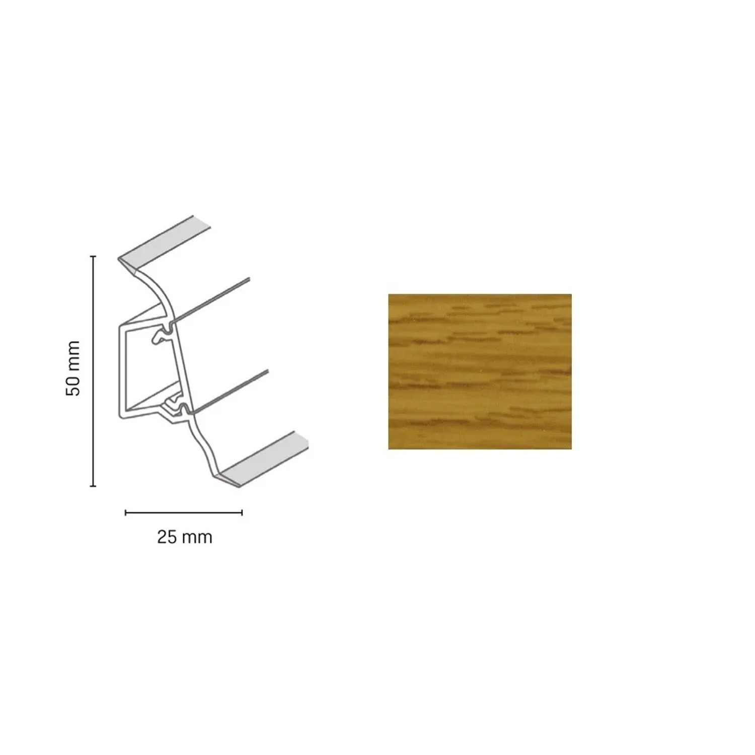 E-shop Döllken Profiles Lišta SLK 50 2081 dub kanadský 50 x 25 x 2500 mm