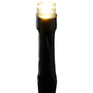 Detail: Teplá biela LED na čiernom stožiari so hviezdou pre vianočné dekorácie.