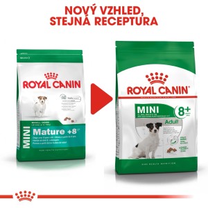 Royal Canin Mini Adult 8+ a Mature 8+ krmivo pre malé psy.
