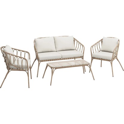 Lounge zostava s konferenčným stolíkom Gordonvale, béžová, polyratan *