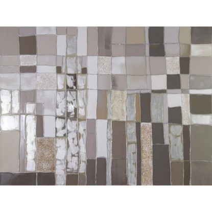 FALC Maľovaný obraz mozaika béžová, 90 x 120 cm