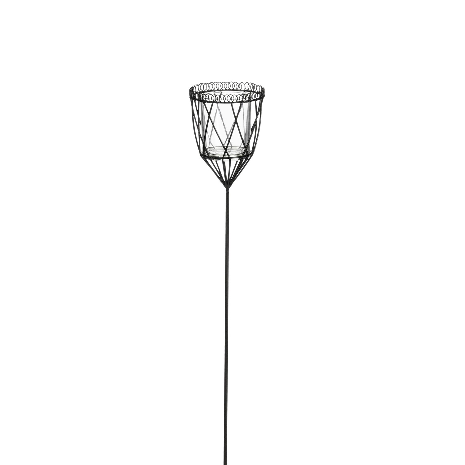 E-shop Mica Decorations Záhradný zápich pochodeň kosoštvorca, čierna, 60 cm
