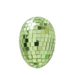 Zelená Boltze Disco dekorácia v tvare vajíčka, 7x5x5 cm, lesklá.