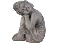Záhradná figúrka spiaci Budha 48 cm sivá