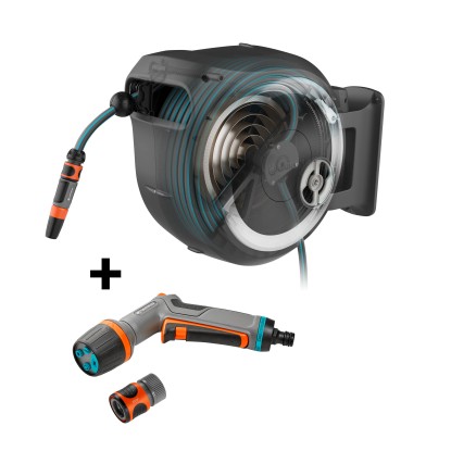 GARDENA Nástenný box RollUp XL biely so samonavíj. hadicou a koncovkou EcoPulse