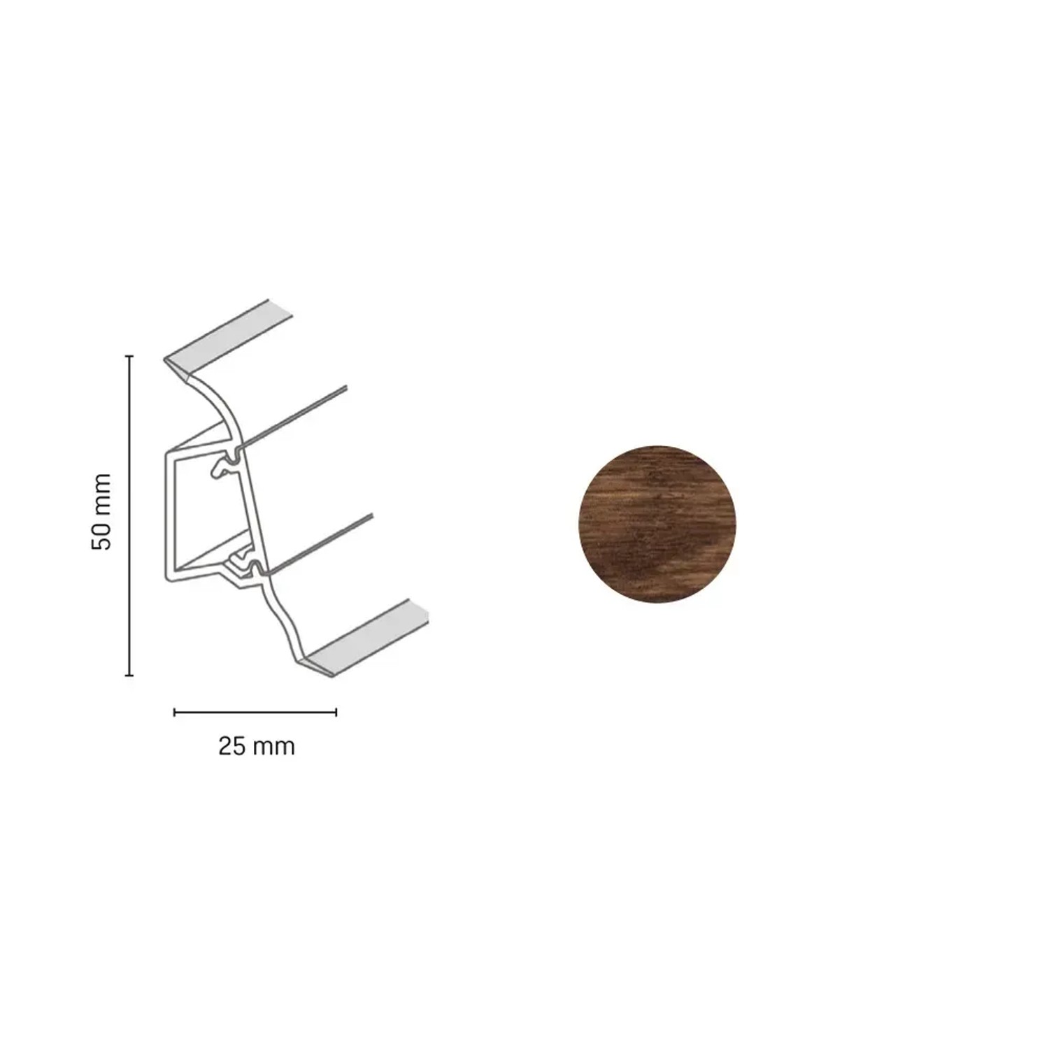 E-shop Döllken Profiles Lišta SLK 50 2135 dub tamari 50 x 25 x 2500 mm