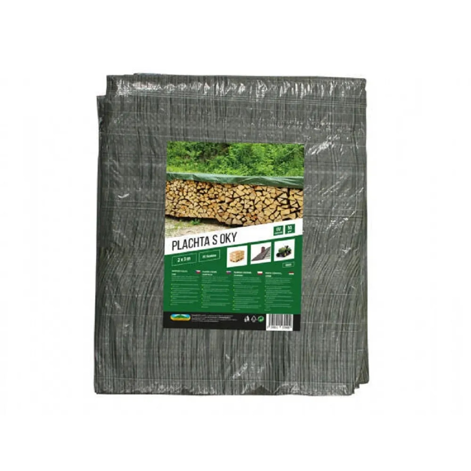 E-shop NOHEL GARDEN Plachta s okami kašírovaná zelená 55 g, 2 x 3 m