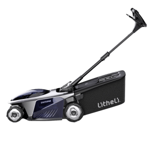 Akumulátorová kosačka Litheli EasySurge so zberným košom, 2x20V batériami a funkciou powerbanky.