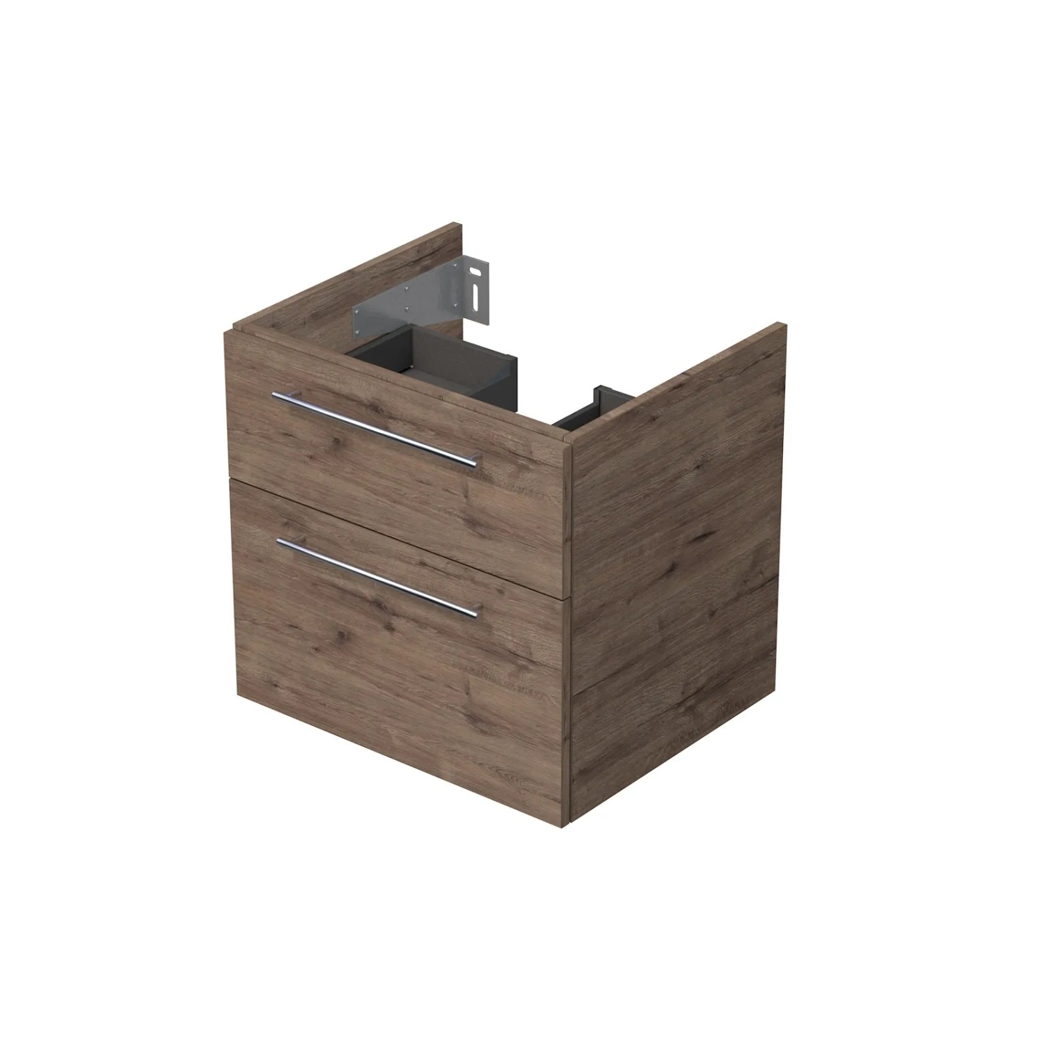 E-shop INTEDOOR Kúpeľ.skriňa pod dosku BEE, úchyt chróm, 2zás., š. 60cm, dub Wellington