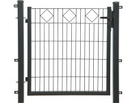 Dekoračná jednokrídlová bránka, štvorcový vzor, antracitová 100 x 100 cm