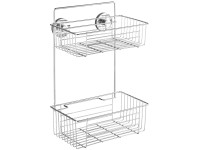 Wenko Nástenná polička Vacuum-Loc Bari chróm, 2 poschodia