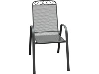 VLC Stohovateľná záhradná stolička Sacramento sivá 95 x 70 x 55 cm